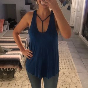 NWOT Free People indigo blue cross neck tunic